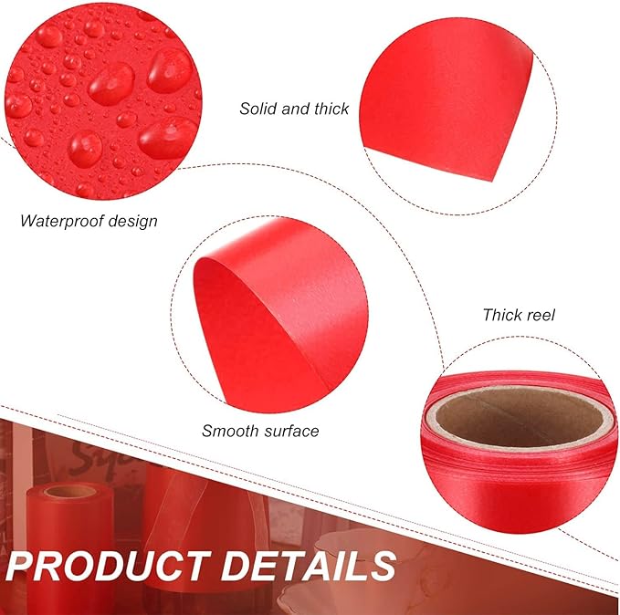 Syhood Outdoor Leaf Ribbon Floral Satin Ribbon for Crafts Aspidistra Waterproof Holiday Outdoor Decoration(2 Inch X 50 Yards,Red)