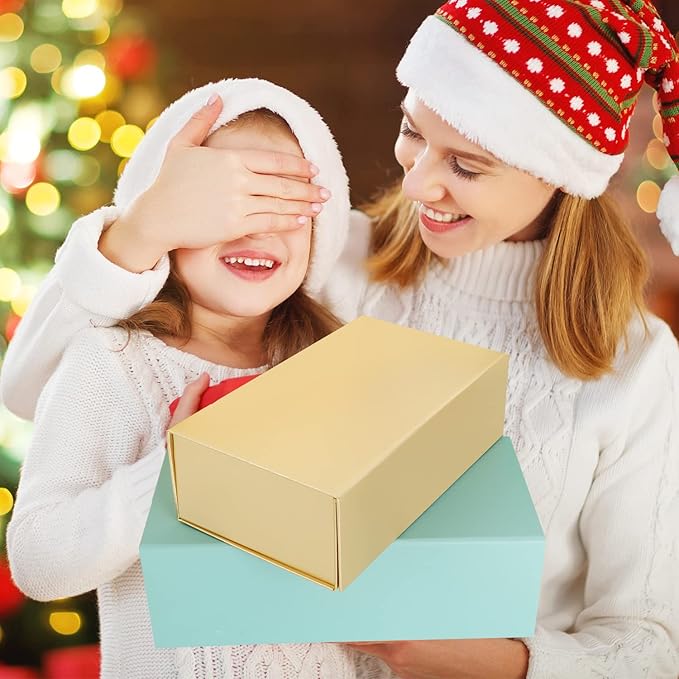 Light Blue Gift Box with Magnetic Closure Lid 10" X 6" X 3" Gift Boxe for Presents,Luxury for Gift Packaging, Bridesmaid Gifts Boxes,Birthday Gift Box