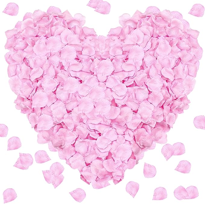 2000Pieces Rose Petals, Artificial Flower Petals Fake Rose Petals Silk Red Rose Petals for Romantic Night,Wedding,Proposal Anniversary Flower Decorations