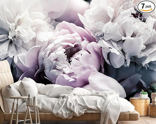 Floral Wallpaper Mural Large Rose Flowers Mural for Bedroom Living Room Wall (not self-Adhesive)