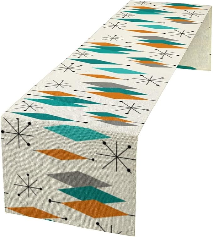 Mid Century Modern Table Runner,Table Runners for Kitchen Dining Modern Tables Decor Decoration for Kitchen Family Dinner Table Holiday Party Farmhouse 13 x 36 Inch