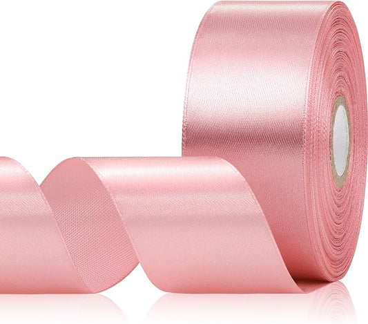 Rose Gold Satin Ribbon 1-1/2 Inch 30 Yards, Rose Gold Ribbon for Flower Bouquet, Gift Wrapping, Crafts, Birthday, Christmas, Wedding and Bow Making