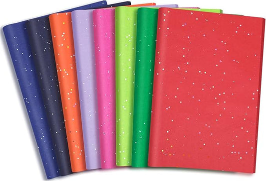 woric 135 Sheets Glitter Tissue Paper for Gift Bags 20 x 14 Inch Colored Tissue Paper Bulk for Art DIY Crafts Gift Wrapping Christmas Wedding Birthday Holiday Decor