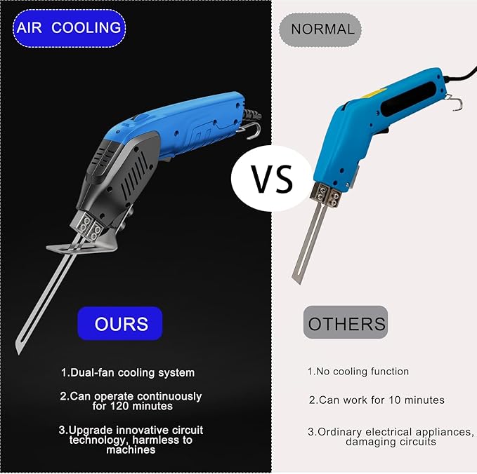 Air Cooled, Electric Hot Knife - Foam Cutting Tool with Blades & Accessories Use Foam Cutter for Engraving and DIY Handmade