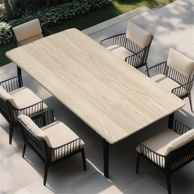 Rectangle Table Cloth Cover Waterproof Elastic Fitted Polyester Fitted Tablecloths for 4 Foot Tables for Indoor,Picnic, Camping, Outdoor （48" x 24"，Wood Grain）