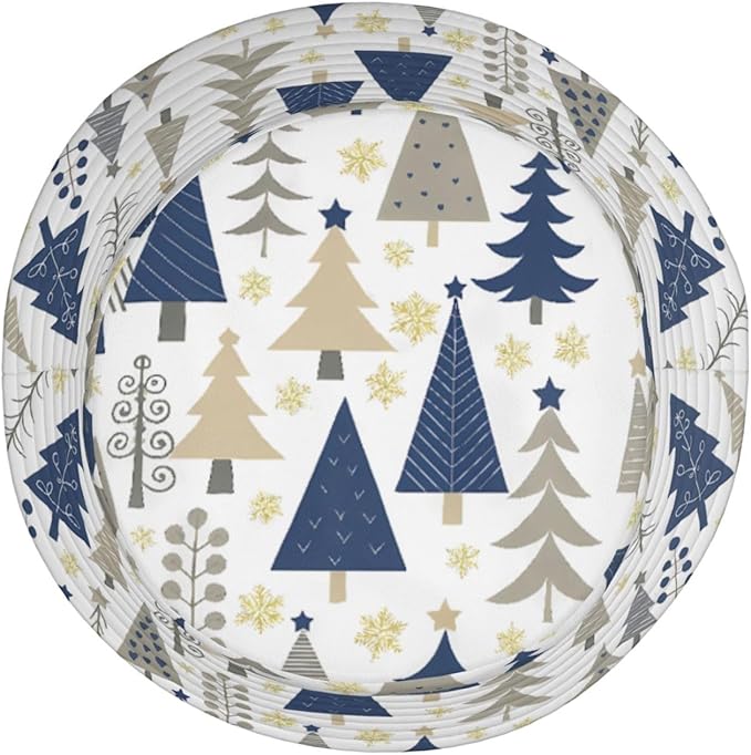 Christmas Navy Blue Tree Bucket Hat Novelty Sun Hats Trendy Fisherman Cap for Men and Women