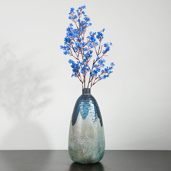 Yastouay Blue Fake Flowers Artificial Flowers, 10 Pcs Real Touch Silk Flowers Faux Artificial Flowers for Decorations, Babys Breath Flowers Bulk for Spring Decor Floral Arrangement