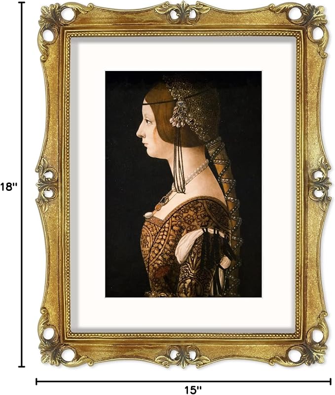 SIMON'S SHOP Gold Picture Frames 11x14 with Mat for 8x10 Artwork, Vintage 11x14 Frame Matted 8x10 Photo, Antique Gallery Wall and Tabletop Poster Frame