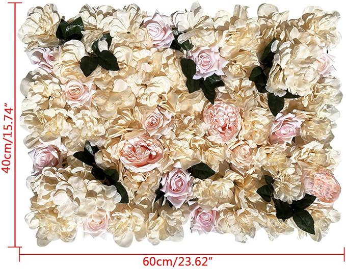 12PCS Artificial Flower Panels, Wedding Flower Panels Banquet Flowers Board, Flower Backdrop Wall for Photo Party Wedding Background Decor