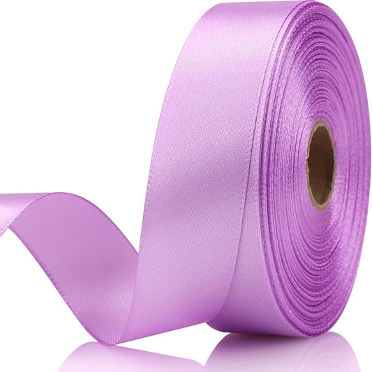 7/8 Inch 30 Yards Lilac Purple Satin Craft Ribbon-Single Face Polyester Ribbon for Handmade Roses,Gift Wrapping,Timeless Flower,Bouquets,Wedding and Party Decoration