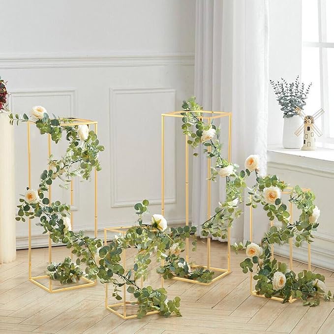 Pack of 20 Gold Wedding Table Centerpiece,31.5inches Tall Metal Flower Stand,Wedding Flower Stand for Party Event Home Decor(Gold)