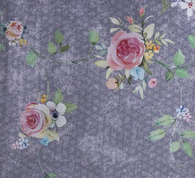 Maison d' Hermine Table Cloth Rectangle Table 100% Cotton 54 x 72 Inches Tablecloth for Dining Room, Farmhouse, Home, Party, Festive & Wedding Spring Summer - Sweet Rose Lavender - Country Garden