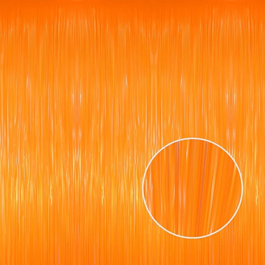 GOER 6.4 ft x 8.2 ft Metallic Tinsel Foil Fringe Curtains Party Photo Backdrop Party Streamers for Birthday,Graduation,New Year Eve Decorations Wedding Decor(2 Packs,Candy Orange)