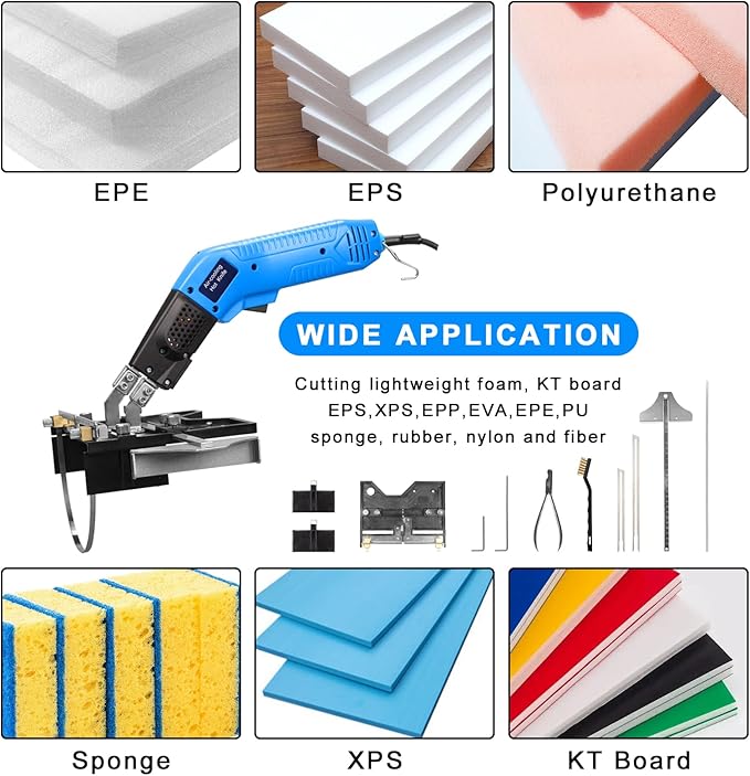 DOMINOX Foam Cutter Air Cooled Electric Hot Knife Foam Cutter Styrofoam Cutter with Slotting Foam Cutting Tool Hot Knife Cutting Tool for EPP, EPS, XPS, EPE, KT Board
