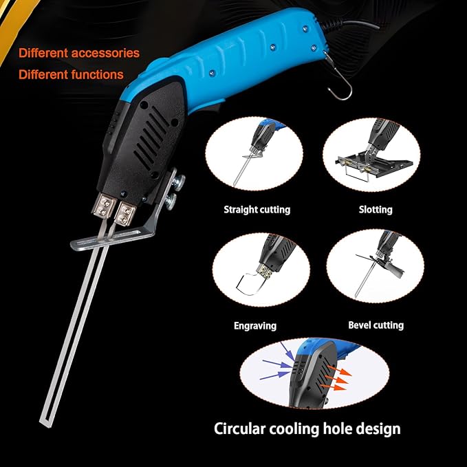 Air Cooled, Electric Hot Knife - Foam Cutting Tool with Blades & Accessories Use Foam Cutter for Engraving and DIY Handmade