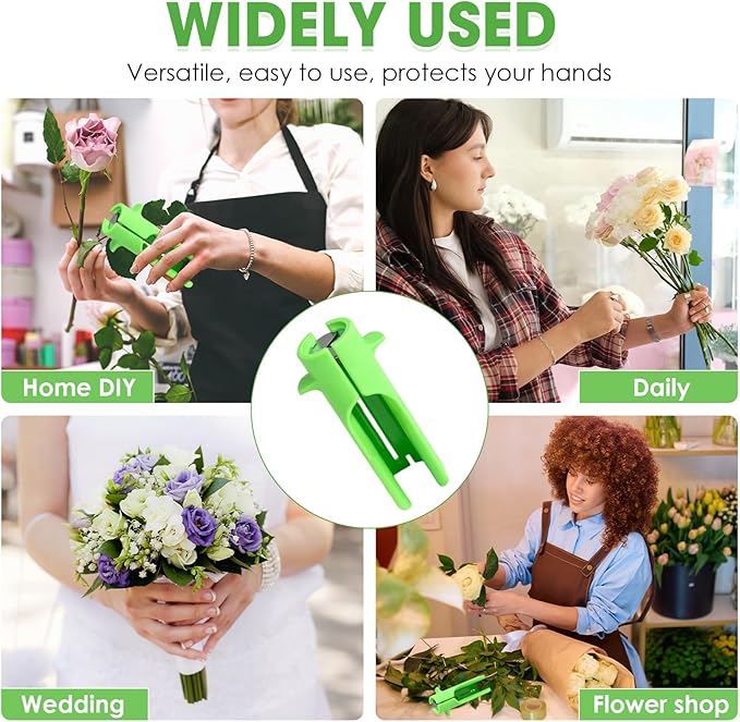 Rose Thorn Stripper Tool, Flower Stem Cutter - Spring Loaded Throne, Leaf & Stem Stripper, Easy Grip Plastic Gardening Tool for Stem & Flower Cutter