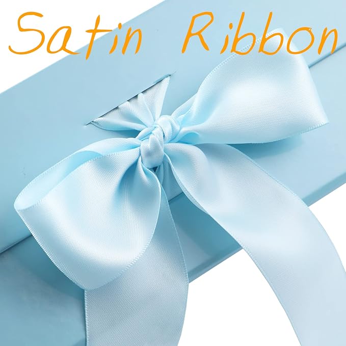 GREEN BEAN 6 Large Gift Boxes with Lids for Presents 13x9.7x3.4 Inches, Baby Blue Magnetic Luxury Gift Box with Ribbon, Bridesmaid Proposal Gift Boxes (Baby Blue)