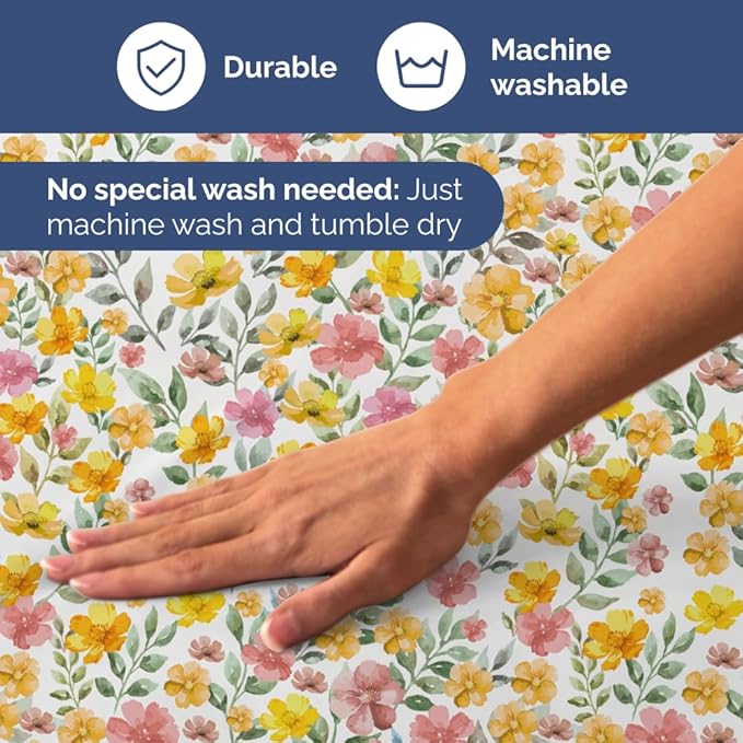 Floral Sheets - Watercolor Floral Bed Sheet Set - 1 Flat, 1 Fitted & 2 Pillowcases w/ Deep Pockets - Comfy, Wrinkle & Fade Free Boho Botanical Bedding - Soft, Breathable and Cooling - Full Size New