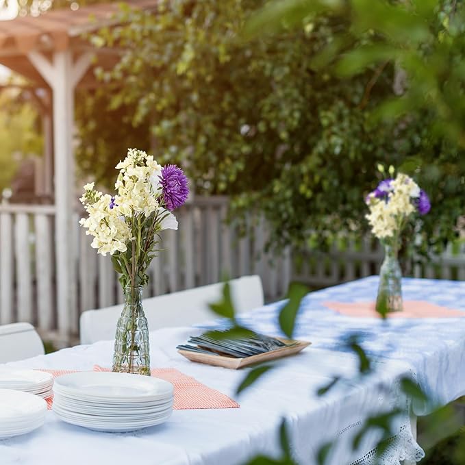 4PCS 25.6inch Lilac Artificial Flowers White Fake Delphinium Long Stem Silk Real Touch Flower Faux Lilac Floral Arrangement for Tall Vase Table Centerpieces Wedding Garden Home Decoration（White）