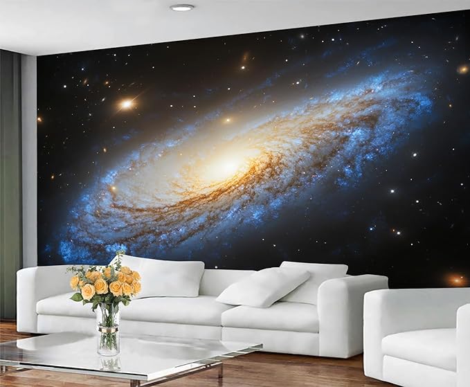 Spiral Galaxy Wall Mural, Outer Space 3D Wall Murals, Universe Wallpaper Mural, for Living Room Bedroom Large Wallpaper Indoor Decor 157.5" W x110.3 H