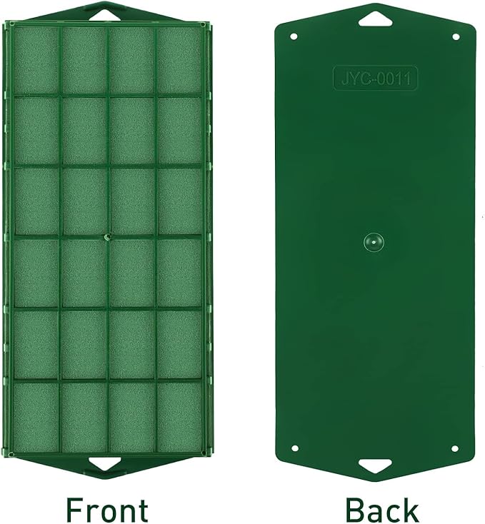 12 Packs Floral Foam Cage Rectangle Flower Cage Holders with Floral Foam Flower Arrangement Supplies for Fresh Flowers, Home Wedding Decorations, 11.8 x 4.3 x 3.1 Inches