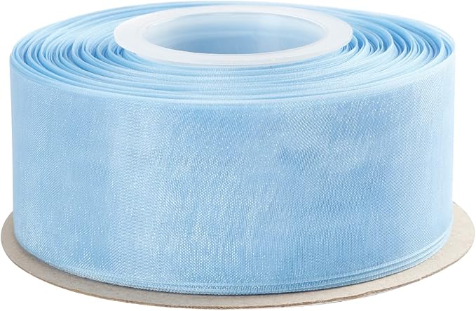 1-1/2 Inch Copen Shimmer Sheer Organza Ribbon Sheer Chiffon Ribbon 50 Yards-Roll Multiple Colors Available for Gift Wrapping Wedding Events Christmas Décor