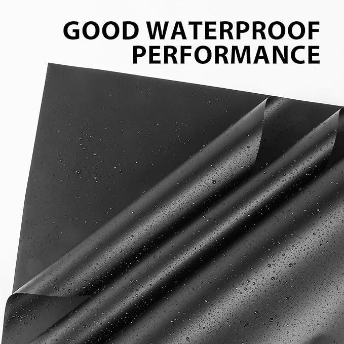 NESCCI 20 Sheet Flower Wrapping Paper - Waterproof Floral Bouquet Wrapping Paper, Florist Supplies Packaging Paper for Wedding Birthday Gift DIY (Black)