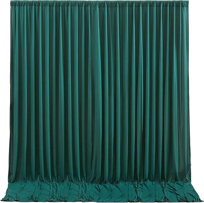 Hunter Green Backdrop Curtain-Wrinkle-Free Polyester Fabric Green Photography Curtains for Wedding Party Photo Background Decorations- 32 X10FT (Hunter Green)