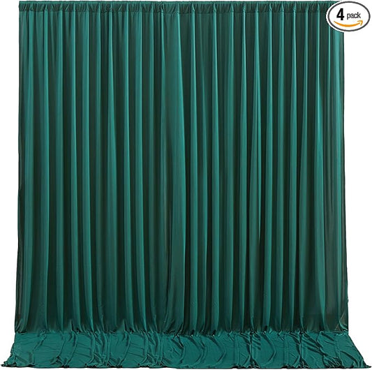 Hunter Green Backdrop Curtain-Wrinkle-Free Polyester Fabric Green Photography Curtains for Wedding Party Photo Background Decorations- 16 X10FT (Hunter Green)