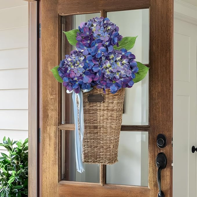 3Pcs Purple Hydrangea Artificial Flowers 19.7 in Real Touch Faux Hydrangea Stems Silk Flowers with Stems Fake Purple Flowers Bouquet for Floral Arrangements Table Centerpieces Wedding Home Decor