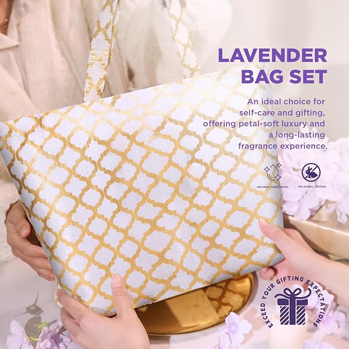 Spa Luxetique Gift Baskets for Women - 15PCS Lavender Bath and Body Sets, Including Shower Gel, Bubble Bath, Skin Care Sets for Her, Anniversary Christmas Gifts for Women, Wife, Girlfriend, Mom