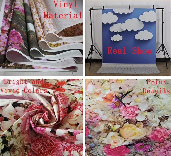 10x6.5ft Pink White Rose Flowers Wedding Backdrop White Curtain Glitter Light Butterfly Decoration Photography Background Children Baby Shower Birthday Party Backdrop for Video Studio Prop