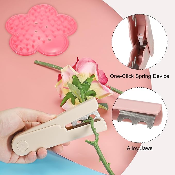 PATIKIL Rose Stem Leaf Thorn Stripper, 2Pcs/1Set Rose Thorn Stripper Remover Tool Leaf Stripping Tool for Gardening Flower Pruning, Pink