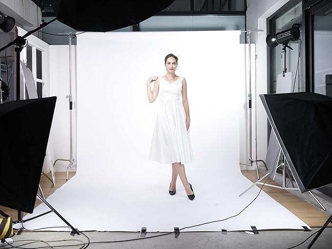 Huamei Seamless Photography Background Paper, Photo Backdrop Paper #93 Super White (8.9x36 Feet, Super White)