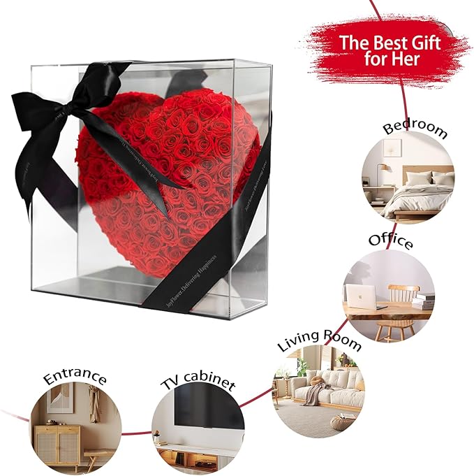 JoyFlower About 140pcs Preserved Roses Gift, Real Eternal Roses for Mom, Long Lasting Forever Flowers with Gift Box for Girlfriend Wife in Valentines Day Birthday Wedding Anniversary