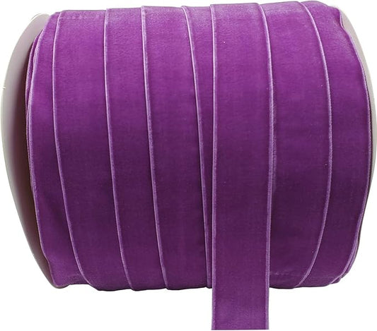 10 Yards Velvet Ribbon Colors (Purple, 1")