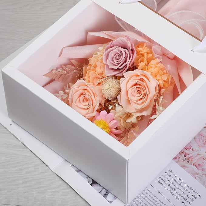Lovenfold Flowers for Delivery,Preserved Flowers Bouquets,Champagne Rose Bouquets that Last 1-3 Years,Birthday Flowers Gifts for Women Mom Grandma Wife Friends