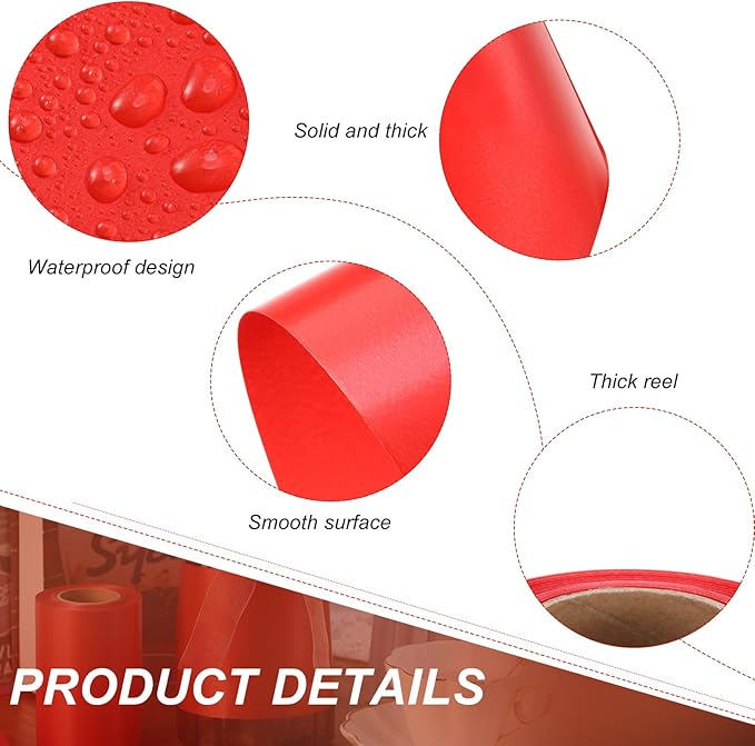 Syhood Outdoor Leaf Ribbon Floral Satin Ribbon for Crafts Aspidistra Waterproof Holiday Outdoor Decoration(8 Inch X 30 Yards,Red)