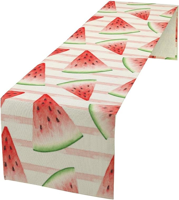 Watermelon Table Runner,Summer Fruit Tropical Birthday Party Decoration Dining Room Home Kitchen Table Decor 13 x 60Inch