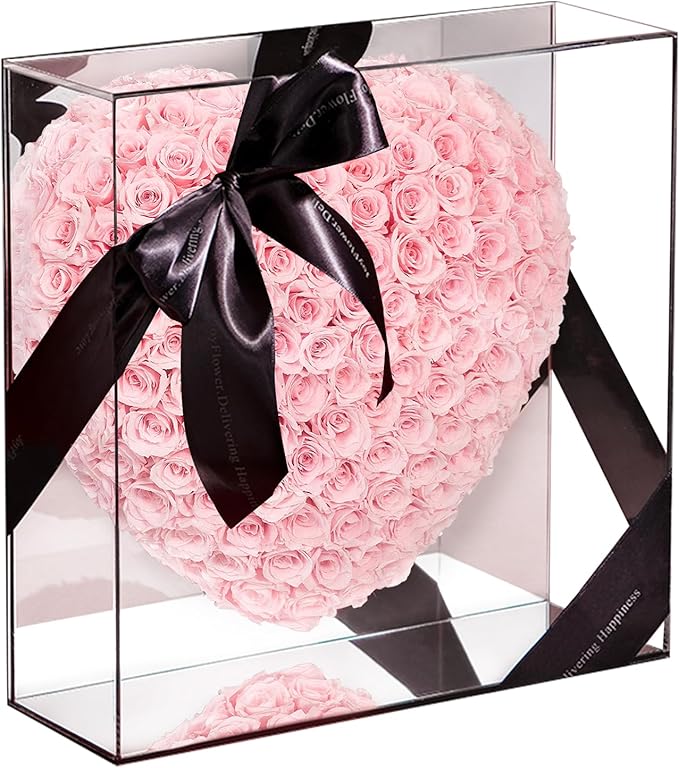 JoyFlower About 140pcs Preserved Roses Gift, Real Pink Eternal Roses for Mom, Long Lasting Forever Flowers with Gift Box for Girlfriend Wife in Valentines Day Birthday Anniversary