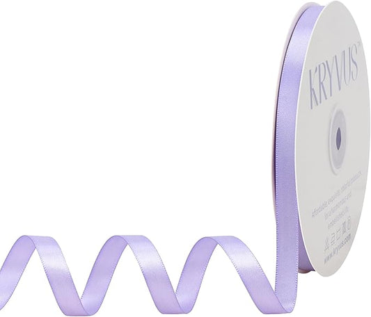 Lavender Satin Ribbon, Double Faced 3/8 Inch X 50 Yards Lavender Ribbon, Premium Satin Ribbon for Gift Wrapping, Crafts, Hair Bow Making, Sewing, Flower Bouquet, Wedding Party Decor