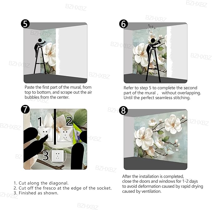 Beautiful 3D Floral Wallpaper Bedroom Modern Flowers murals Trendy Office Decorative Living Room tv Background Large Wall Mural - 183"x120" Not Peel and Stick
