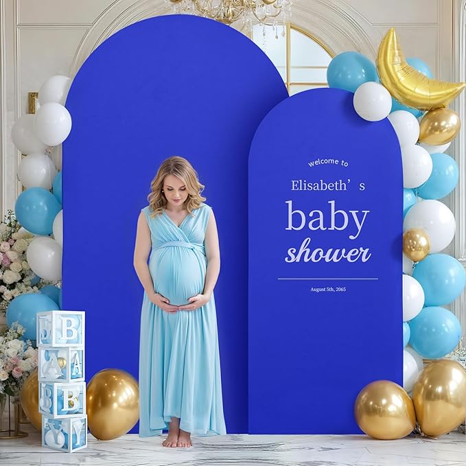 Royal Blue Arch Backdrop Covers - 7.2FT, 6FT Spandex Fitted Wedding Arch Stand Covers Round Top Chiara Stretchy Arch Backdrop Cover for Wedding Birthday Party Decoration