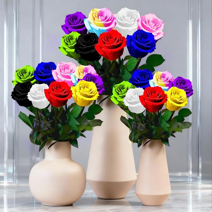 Black Single Forever Roses in a Box,Preserved Flowers for Delivery,Preserved Rose Gifts for Women, Real Roses Gift for Her, Mom Birthday Gifts, Mothers Day Flowers,Valentines Flowers