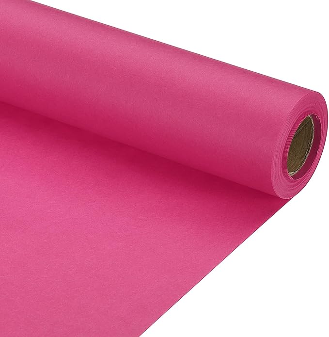 PATIKIL Wrapping Paper, 15" x 394"(33') 70 GSM Craft Paper Roll Kraft Packing Paper for Poster Bulletin Board, Gift Wrapping, Dark Pink
