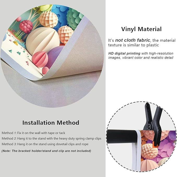YongFoto Paper Flowers Backdrop 10x5ft Colorful Cut Paper Floral Blossom Rainbow Arch Hot Air Balloon Honeycomb Ball Photography Background Lovely Party Banner Home Decor Photo Studio Booth Props