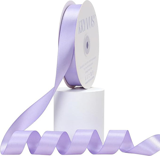 Lavender Satin Ribbon, Double Faced 7/8 Inch X 50 Yards Lavender Ribbon, Premium Satin Ribbon for Gift Wrapping, Crafts, Hair Bow Making, Sewing, Flower Bouquet, Wedding Party Decor