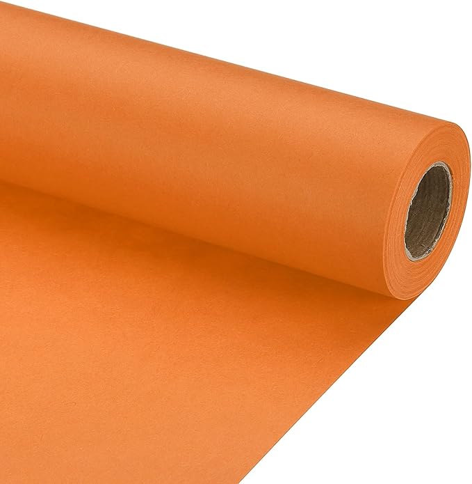PATIKIL Wrapping Paper, 20" x 450"(37') 70 GSM Craft Paper Roll Kraft Packing Paper for Poster Bulletin Board, Gift Wrapping, Orange