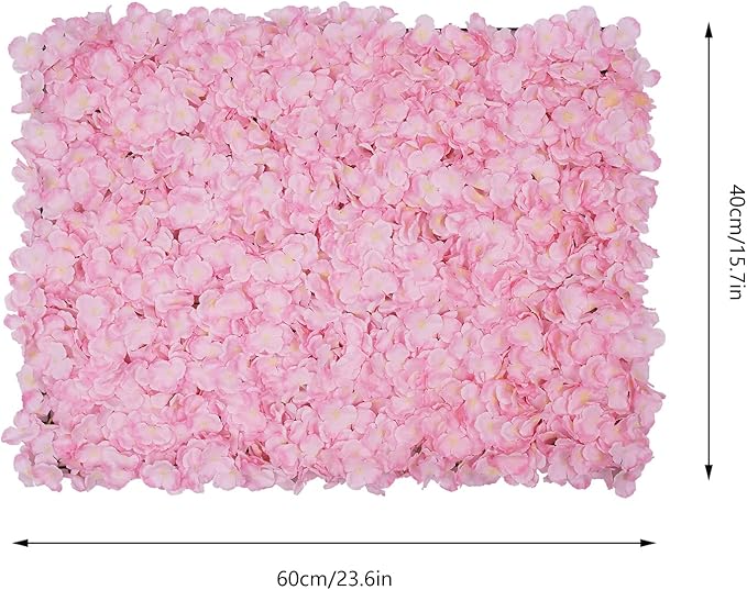 Flower Wall Panels, 20Pcs Artificial Flower Wall 3D Flower Wall Backdrop, 20-Piece Set of Pink Rose Floral Backdrop for Wedding Home Decoration (Light Pink, 23.6 * 15.8in)