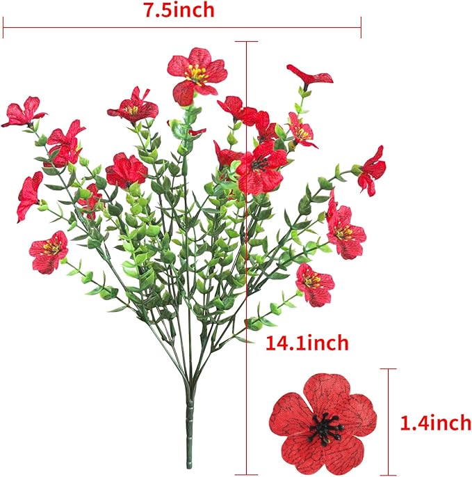 Artificial Fall Flowers Faux Mums for Outdoor Indoor Garden Home Decoration, Faux Flower Daisy with Eucalyptus Leaves Fake Mums Plants Greenery Boxwood Porch Patio, 12 Bundles